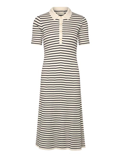 Rib Knit Striped Rugger Ss Dress GANT Cream