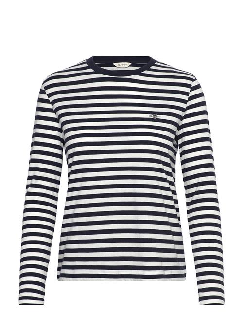 Reg Striped Shield Ls T-Shirt GANT Navy