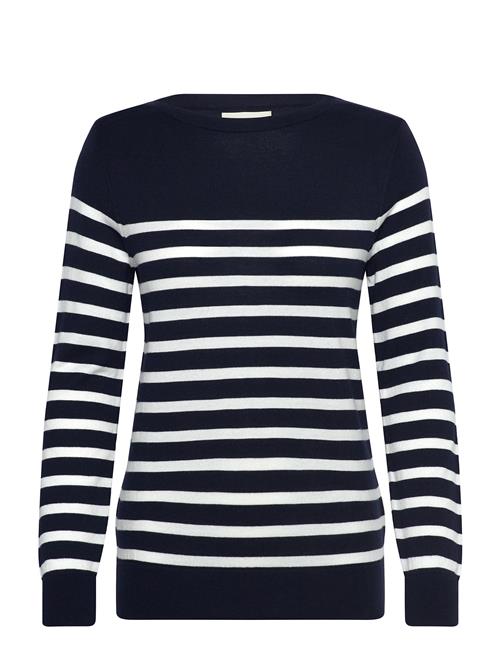 Fine Knit Striped Boat Neck GANT Navy