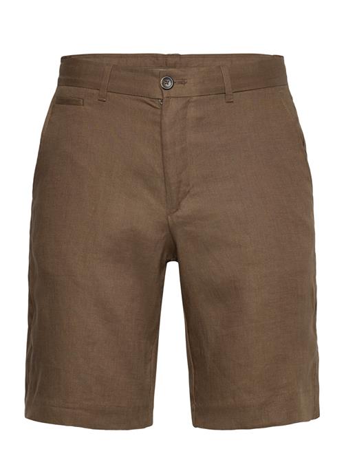 Slim-Fit 100 Linen Bermuda Shorts Mango Brown
