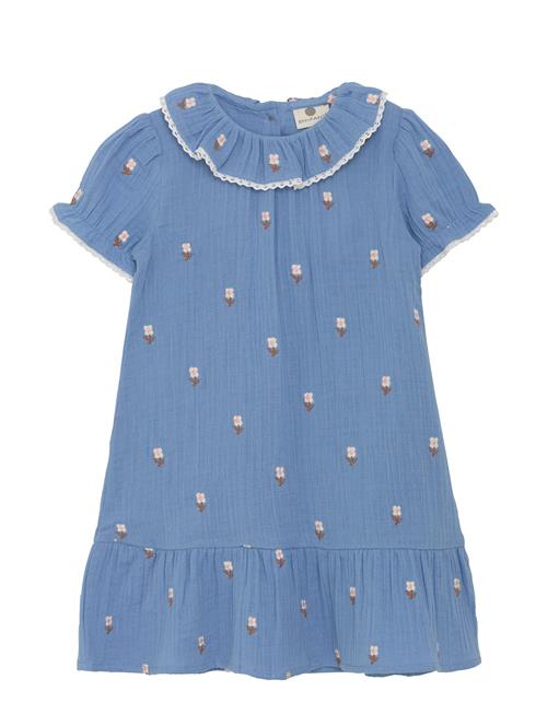Dress Ss Embroidery Muslin En Fant Blue