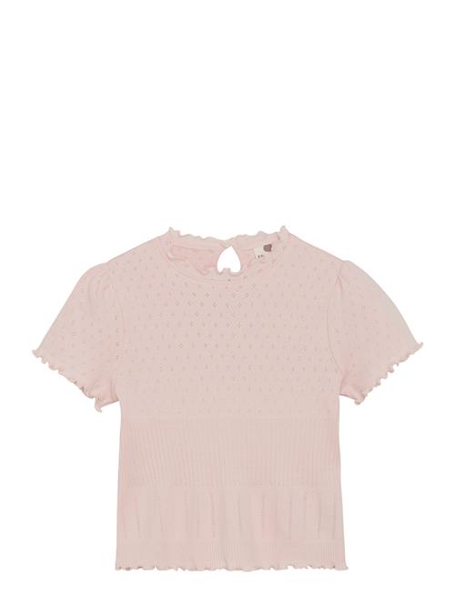 T-Shirt Ss Pointelle En Fant Pink
