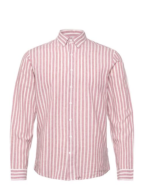 Wide Striped Cotton/Linen Shirt L/S Lindbergh Pink