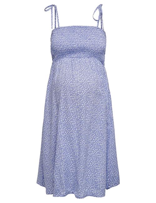 Olmzally Life Singlet Dress Aop Only Maternity Blue