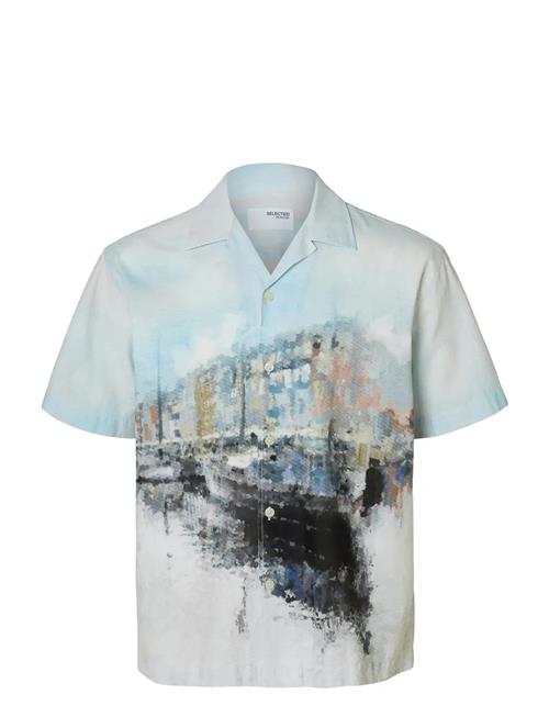 Slhrlxcarl Aop Ss Shirt Selected Homme Blue