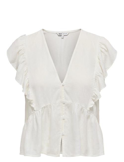 Onlrian Flonce S/S Top Wvn ONLY White