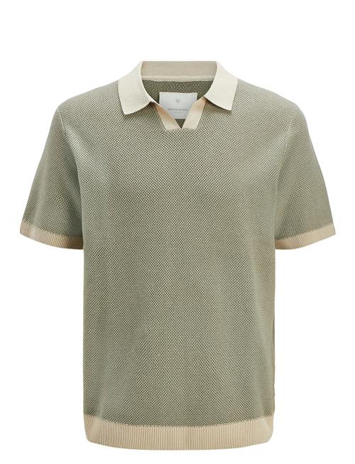 Jack & Jones Jprcceaston Knit Split Neck Ss Sn Jack & J S Green
