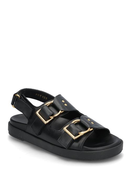 Maui Black Leather Sandals ALOHAS Black