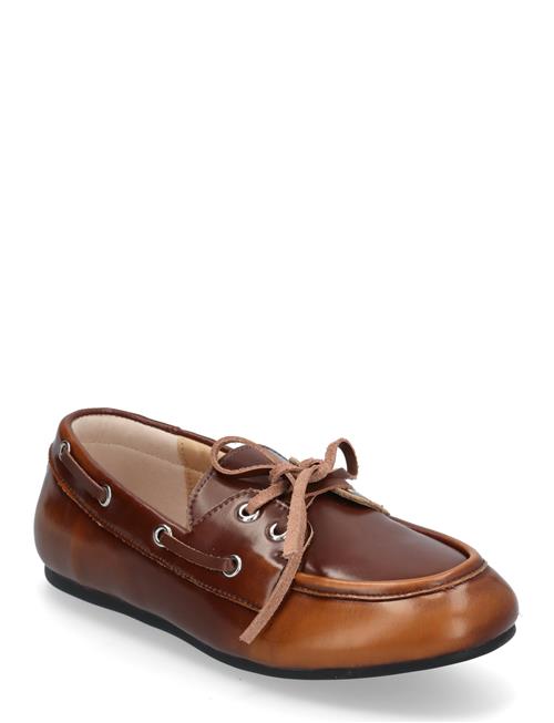 Biamarlene Boat Shoe Leather Bianco Brown