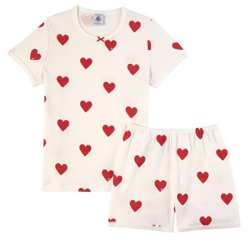 Petit Bateau Hjertemønstret Pyjamas Hvid | Hvid | 3 years