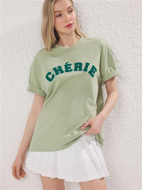 Trendyol Shirts  smaragd / pastelgrøn / hvid