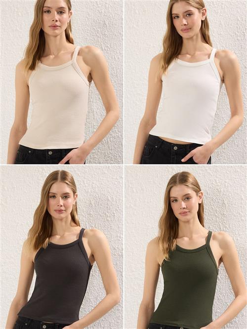 Trendyol Overdel  creme / antracit / khaki / hvid