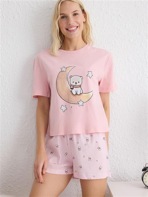 Trendyol Pyjamas  lysebrun / lys pink / sort / hvid