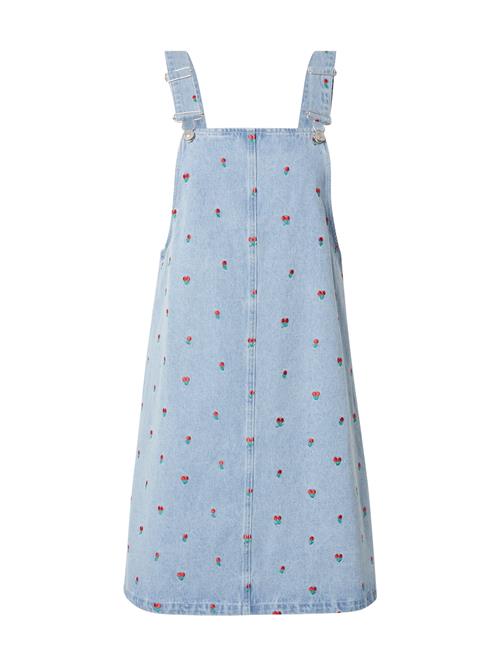 PIECES Overall-nederdel 'PCFREIA'  blue denim / grøn / rød