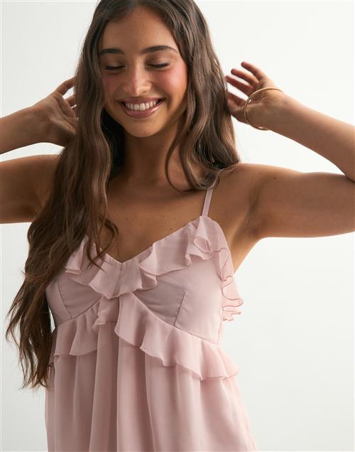 Nelly - Pink - Flounce Strap Top