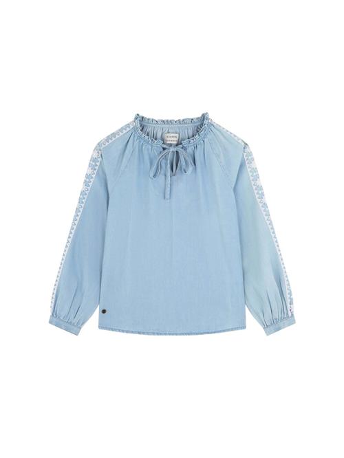 Scalpers Bluse 'Montpellier'  blue denim / hvid