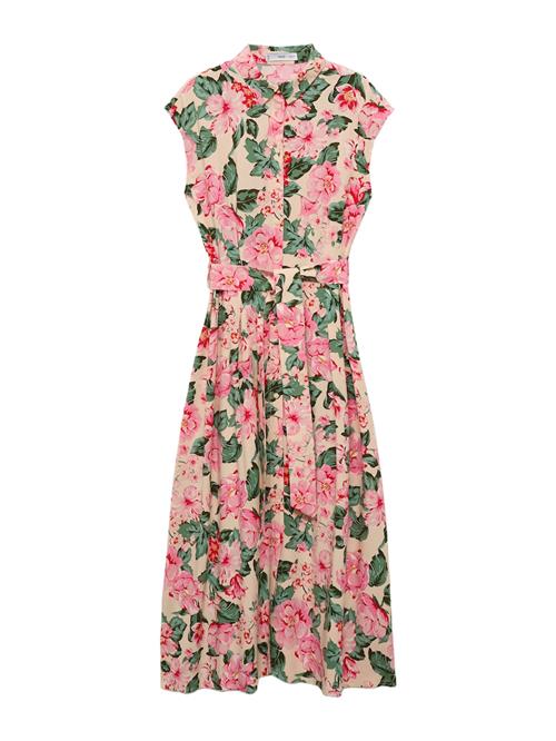 MANGO Blusekjole 'APPLE'  beige / grøn / pink / rød
