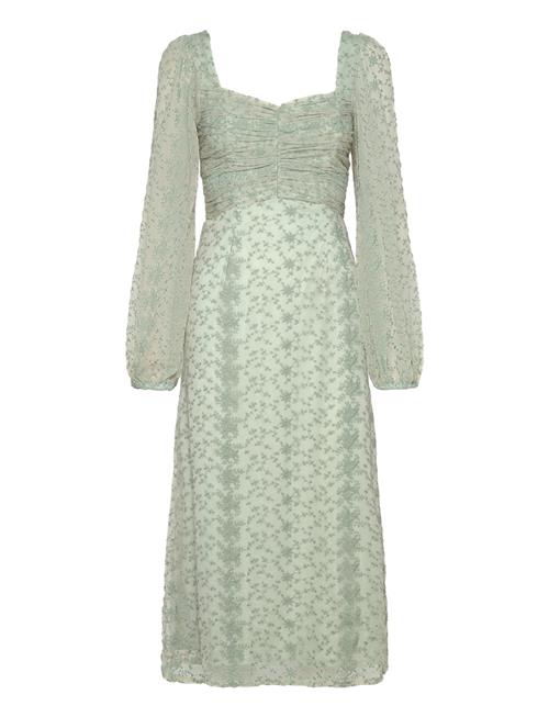 Ruched L/S Midi Dress Bubbleroom Green