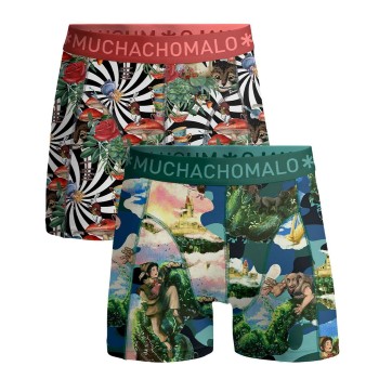 Muchachomalo 2P Jack Bean Alice Wonder Boxer Flerfarvet bomuld Medium Herre