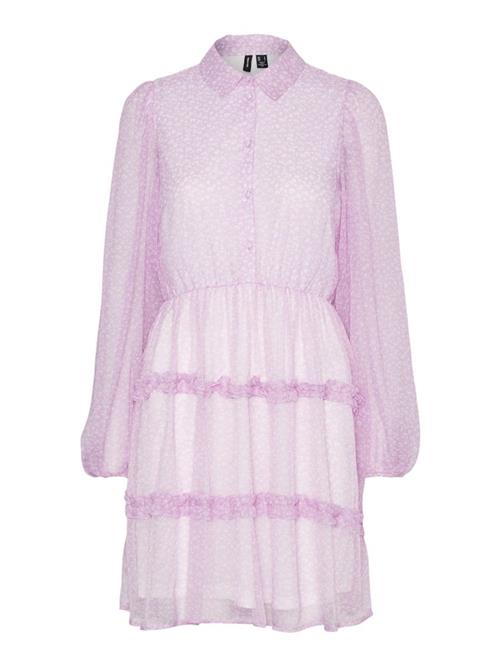 VERO MODA Blusekjole  purpur / hvid