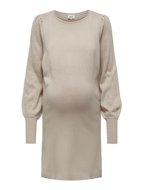 Only Maternity Strikkjole 'Mama'  beige