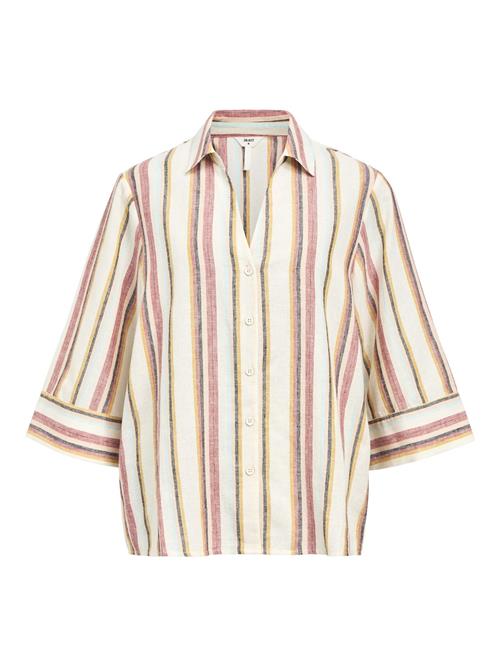 OBJECT Bluse 'OBJKAREN LO'  sand / lyseblå / antracit / kirsebærsrød