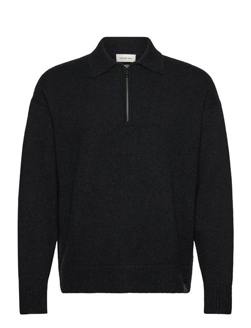 Warm Texture Polo Ls Sweater Calvin Klein Jeans Black