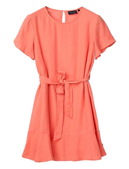 Belted Linen Dress Lexington Clothing Coral