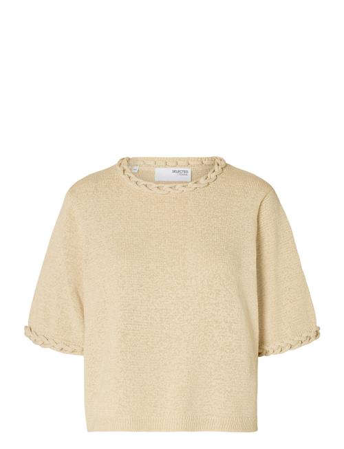 Slfalma 2/4 Knit O-Neck Selected Femme Beige