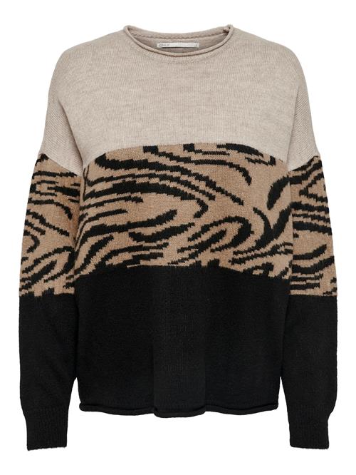 ONLY Pullover 'ONLJade'  lysebrun / taupe / sort