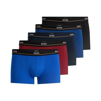 BOSS 10P Essential Trunk Blå/Rød bomuld Large Herre