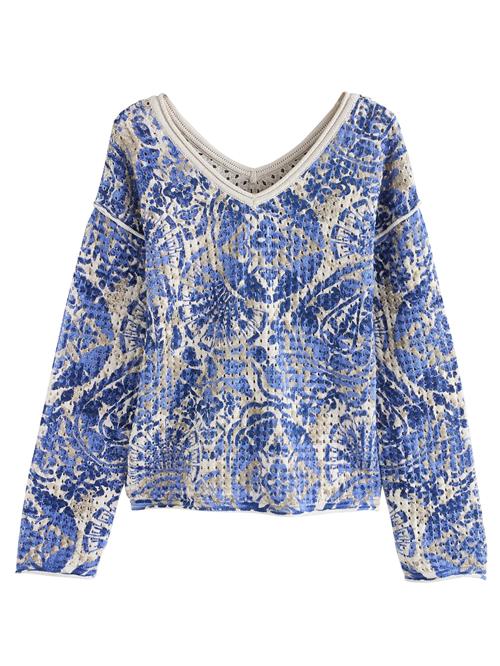 Next Pullover  blå / mørkeblå / hvid
