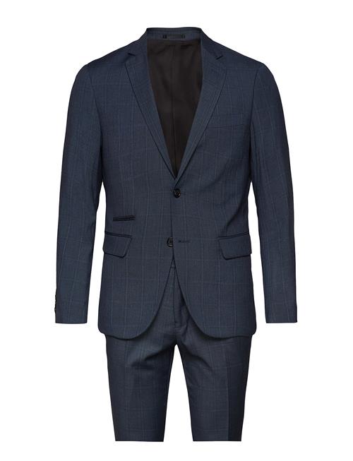 Checked Mens Suit Lindbergh Blue