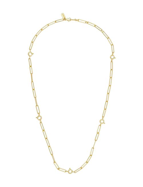 Ruth Large Chunky Charm Lock Necklace, Gold Plated Design Letters Gold