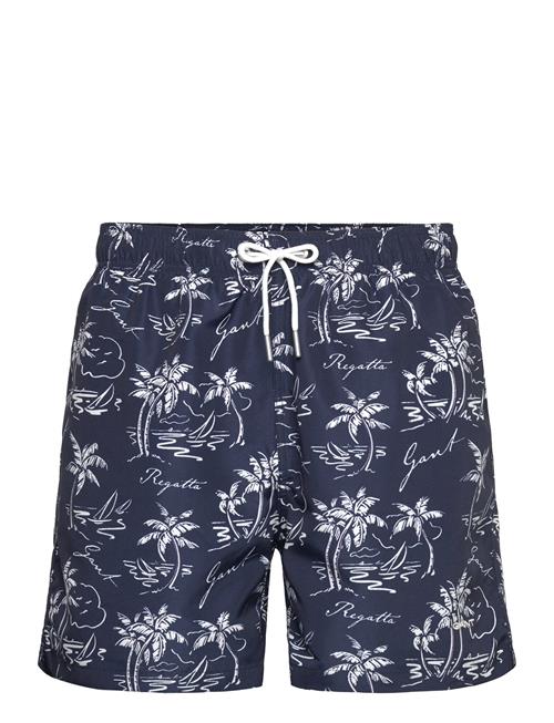 Island Print Swim Shorts GANT Navy