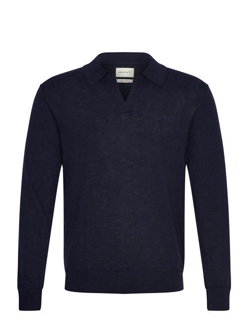 Linen Blend Polo GANT Navy