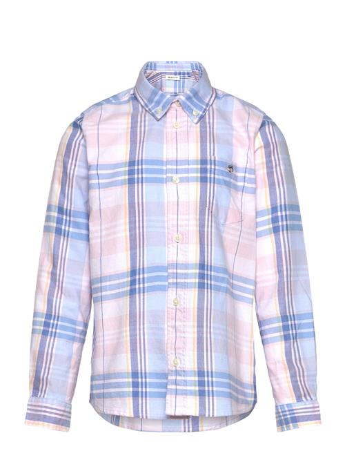 Checked Oxford Bd Ls Shirt GANT Blue