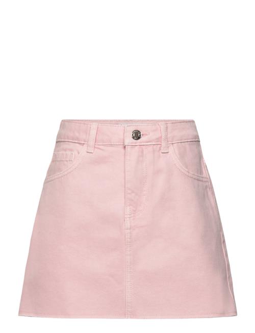 Denim Skirt With Frayed Hem Mango Pink