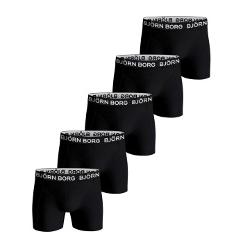 Björn Borg 5P Cotton Stretch Boxer 1719 Sort/Hvid bomuld Medium Herre