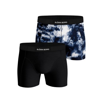 Björn Borg 2P Cotton Stretch Shorts 2112 Sort/Blå bomuld Small Herre