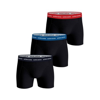 Björn Borg 3P Essential Shorts Sort/Blå bomuld Large Herre