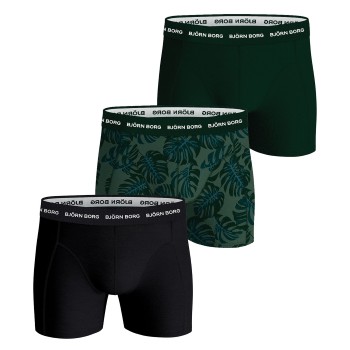 Björn Borg 6P Essential Shorts Sort/Grøn bomuld Small Herre