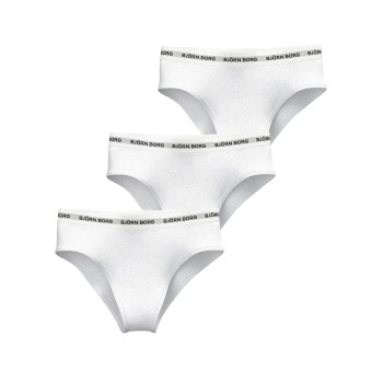 Björn Borg Trusser 3P Logo High Waist Brief Hvid bomuld Small Dame