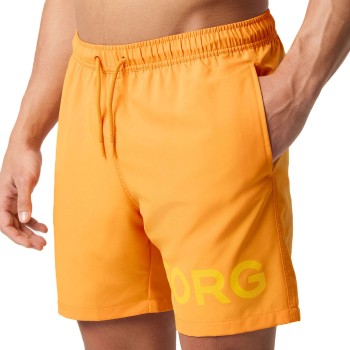 Se Björn Borg Badebukser Logo Swim Shorts Abrikos polyester X-Large Herre ved Timarco