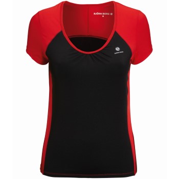 Björn Borg Wake S-S Tee Chinese Red Sort/Rød polyester X-Small Dame