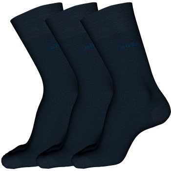 BOSS Strømper 3P RS Finest Soft Cotton Sock Blå Str 39/42 Herre