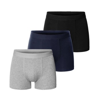 Bread & Boxers Bread and Boxers Boxer Briefs 3P Blå/Grå økologisk bomuld X-Small Herre