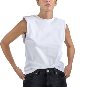 Bread & Boxers Bread and Boxers Heavy Tank Top Hvid økologisk bomuld Large Dame