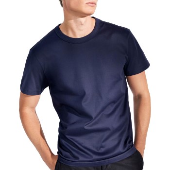 Se Bread & Boxers Bread and Boxers Pima Cotton Crew Neck Marineblå bomuld Small Herre ved Timarco