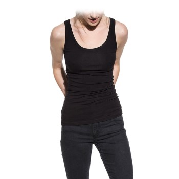 Bread & Boxers Bread and Boxers Tank Woman Sort økologisk bomuld X-Small Dame